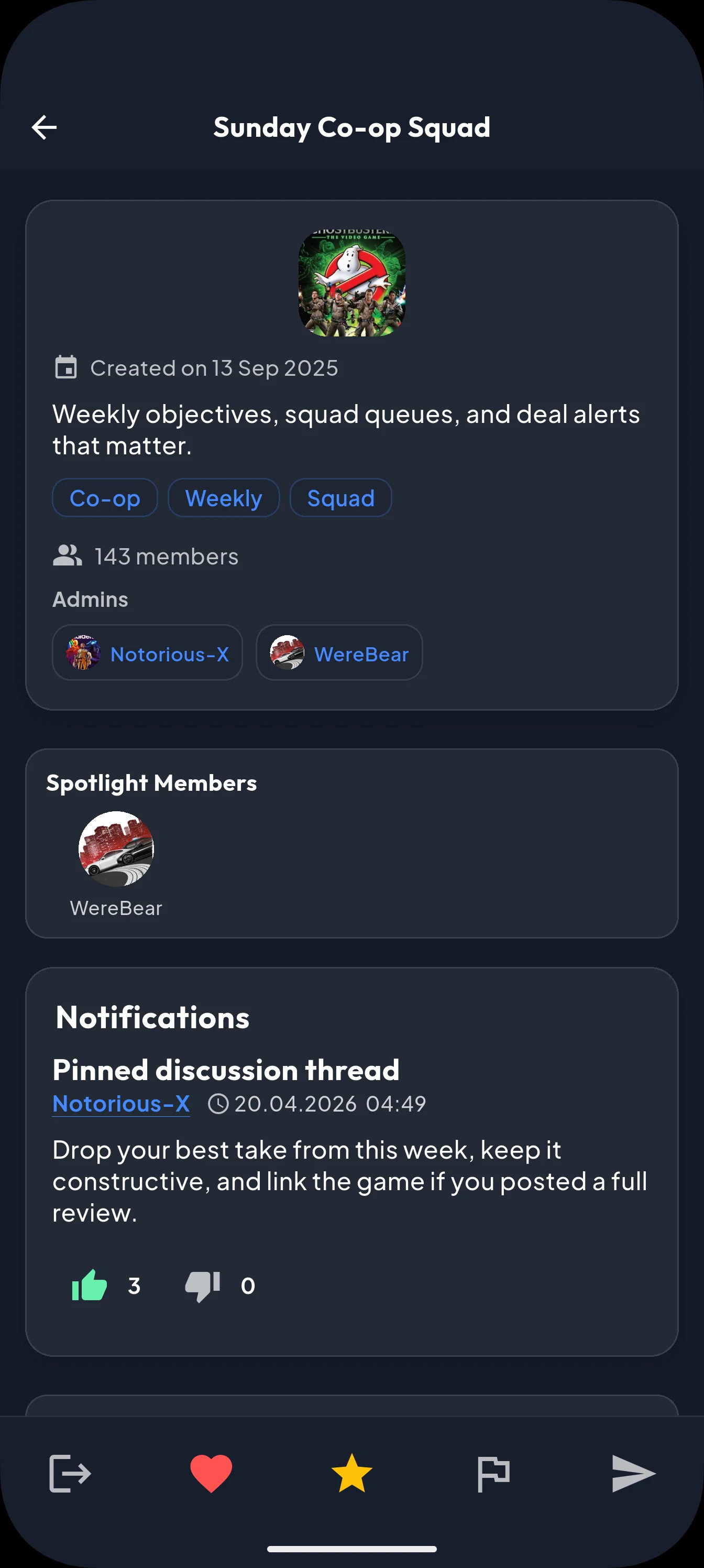 Checkpointr group detail screen